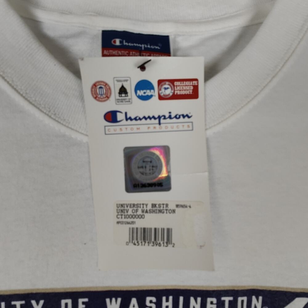 Washington Huskies Shirt Mens Extra Champion Short Sleeve Crew Neck New With Tag - Picture 2 of 14